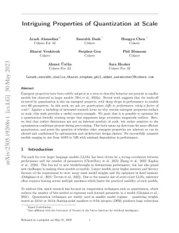 Intriguing Properties of Quantization at Scale