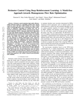 Perimeter Control Using Deep Reinforcement Learning: A Model-free
  Approach towards Homogeneous Flow Rate Optimization