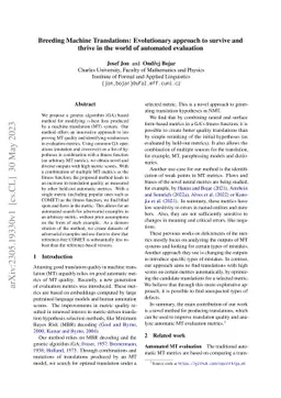 Breeding Machine Translations: Evolutionary approach to survive and
  thrive in the world of automated evaluation
