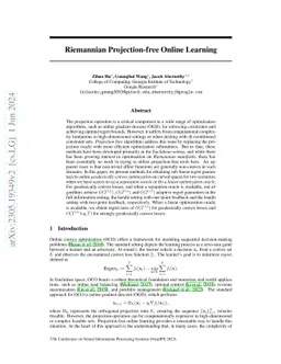 Riemannian Projection-free Online Learning