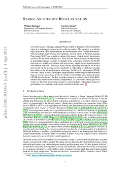 Stable Anisotropic Regularization