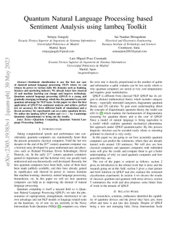 Quantum Natural Language Processing based Sentiment Analysis using
  lambeq Toolkit