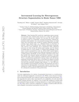 Incremental Learning for Heterogeneous Structure Segmentation in Brain
  Tumor MRI