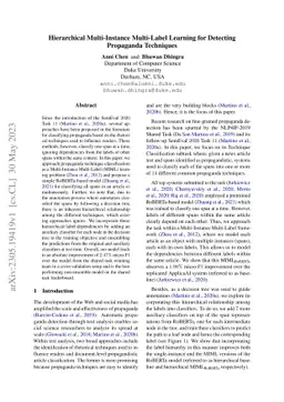 Hierarchical Multi-Instance Multi-Label Learning for Detecting
  Propaganda Techniques
