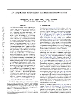 Are Large Kernels Better Teachers than Transformers for ConvNets?