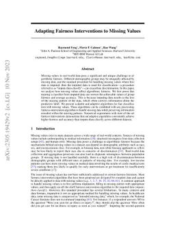 Adapting Fairness Interventions to Missing Values