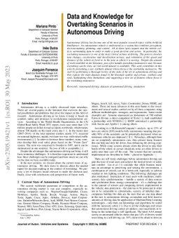 Data and Knowledge for Overtaking Scenarios in Autonomous Driving