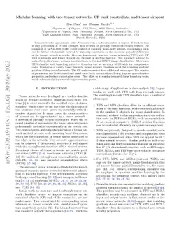 Machine learning with tree tensor networks, CP rank constraints, and tensor dropout