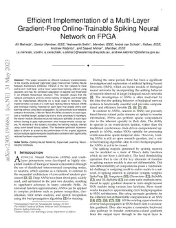 Efficient Implementation of a Multi-Layer Gradient-Free Online-Trainable
  Spiking Neural Network on FPGA