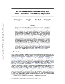 Accelerating Reinforcement Learning with Value-Conditional State Entropy
  Exploration