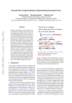 Towards Flow Graph Prediction of Open-Domain Procedural Texts