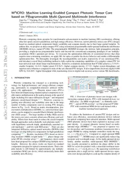 M3ICRO: Machine Learning-Enabled Compact Photonic Tensor Core based on
  PRogrammable Multi-Operand Multimode Interference