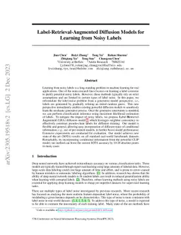 Label-Retrieval-Augmented Diffusion Models for Learning from Noisy
  Labels
