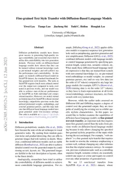 Fine-grained Text Style Transfer with Diffusion-Based Language Models