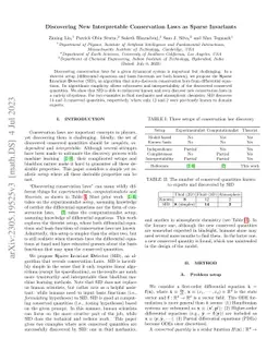 Discovering New Interpretable Conservation Laws as Sparse Invariants