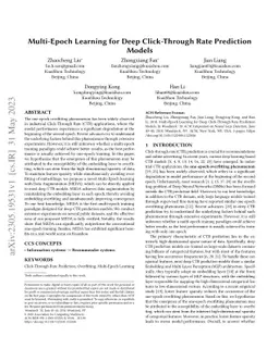 Multi-Epoch Learning for Deep Click-Through Rate Prediction Models
