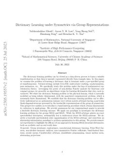 Dictionary Learning under Symmetries via Group Representations