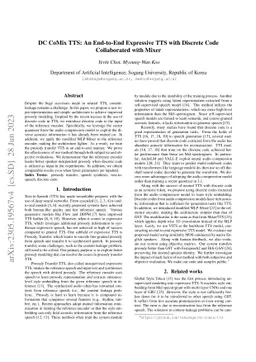 DC CoMix TTS: An End-to-End Expressive TTS with Discrete Code
  Collaborated with Mixer