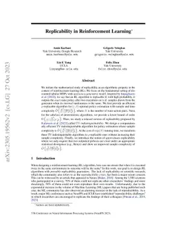 Replicability in Reinforcement Learning