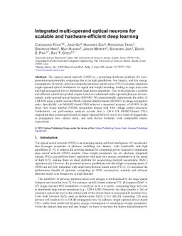 Integrated multi-operand optical neurons for scalable and
  hardware-efficient deep learning