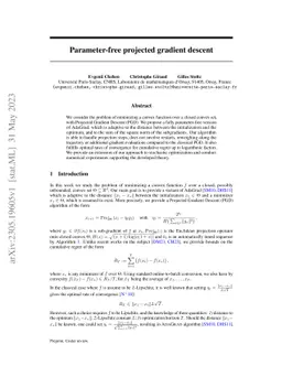Parameter-free projected gradient descent