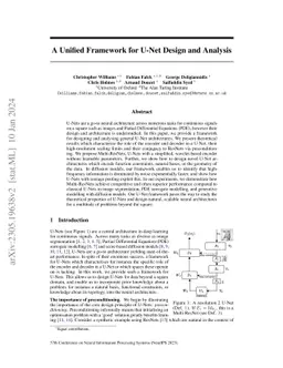 A Unified Framework for U-Net Design and Analysis