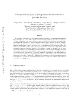Fine-grained analysis of non-parametric estimation for pairwise learning