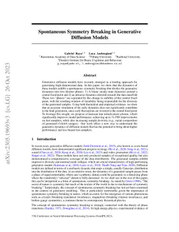 Spontaneous Symmetry Breaking in Generative Diffusion Models