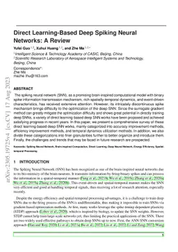 Direct Learning-Based Deep Spiking Neural Networks: A Review