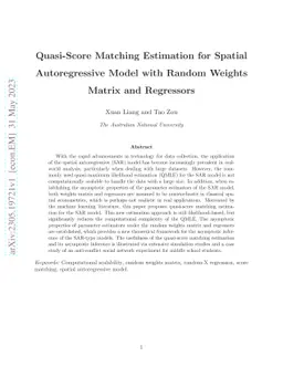 Quasi-Score Matching Estimation for Spatial Autoregressive Model with
  Random Weights Matrix and Regressors