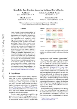 Knowledge Base Question Answering for Space Debris Queries