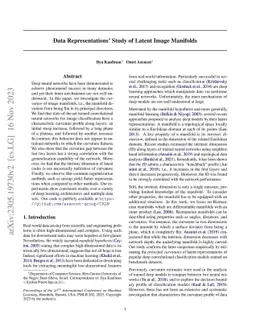 Data Representations' Study of Latent Image Manifolds
