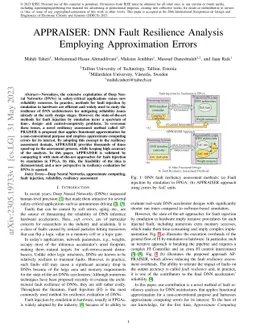 APPRAISER: DNN Fault Resilience Analysis Employing Approximation Errors
