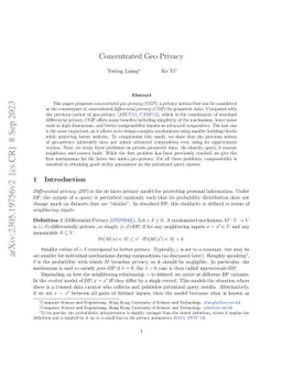 Concentrated Geo-Privacy