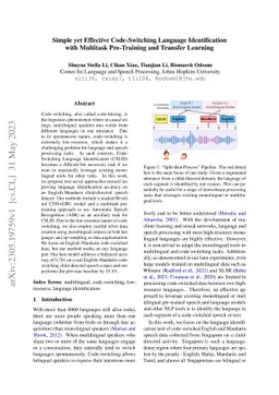 Simple yet Effective Code-Switching Language Identification with
  Multitask Pre-Training and Transfer Learning