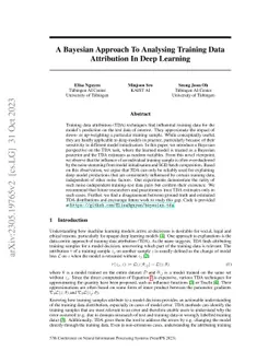 A Bayesian Approach To Analysing Training Data Attribution In Deep
  Learning