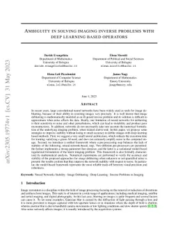 Ambiguity in solving imaging inverse problems with deep learning based
  operators