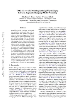 LMCap: Few-shot Multilingual Image Captioning by Retrieval Augmented
  Language Model Prompting