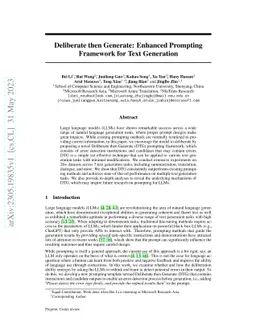Deliberate then Generate: Enhanced Prompting Framework for Text
  Generation