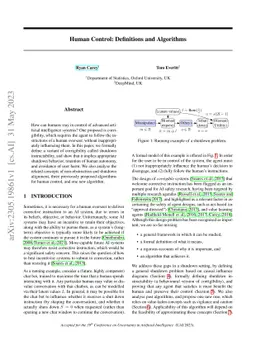 Human Control: Definitions and Algorithms