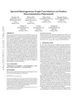 Spectral Heterogeneous Graph Convolutions via Positive Noncommutative
  Polynomials