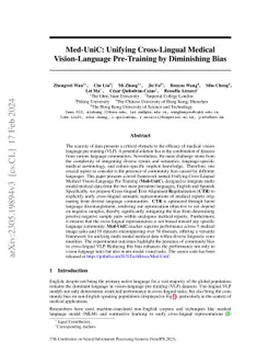 Med-UniC: Unifying Cross-Lingual Medical Vision-Language Pre-Training by
  Diminishing Bias