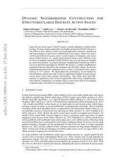 Dynamic Neighborhood Construction for Structured Large Discrete Action
  Spaces