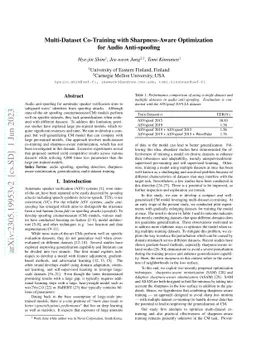 Multi-Dataset Co-Training with Sharpness-Aware Optimization for Audio
  Anti-spoofing