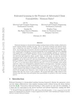 Federated Learning in the Presence of Adversarial Client Unavailability