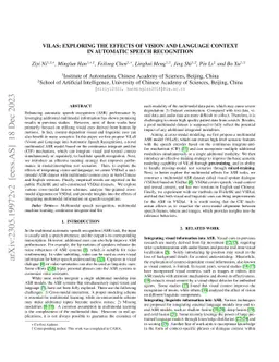 VILAS: Exploring the Effects of Vision and Language Context in Automatic
  Speech Recognition