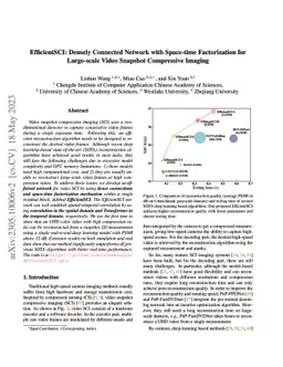 EfficientSCI: Densely Connected Network with Space-time Factorization
  for Large-scale Video Snapshot Compressive Imaging