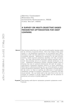 A Survey on Multi-Objective based Parameter Optimization for Deep
  Learning