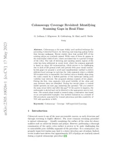 Colonoscopy Coverage Revisited: Identifying Scanning Gaps in Real-Time