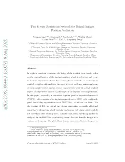 Two-Stream Regression Network for Dental Implant Position Prediction